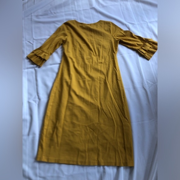 Dainty Jewells Yellow Bateau Neck Bell Sleeve Dress - Picture 15 of 16